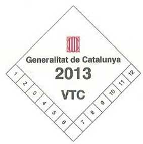 Distintivo VTC Cataluña 2017