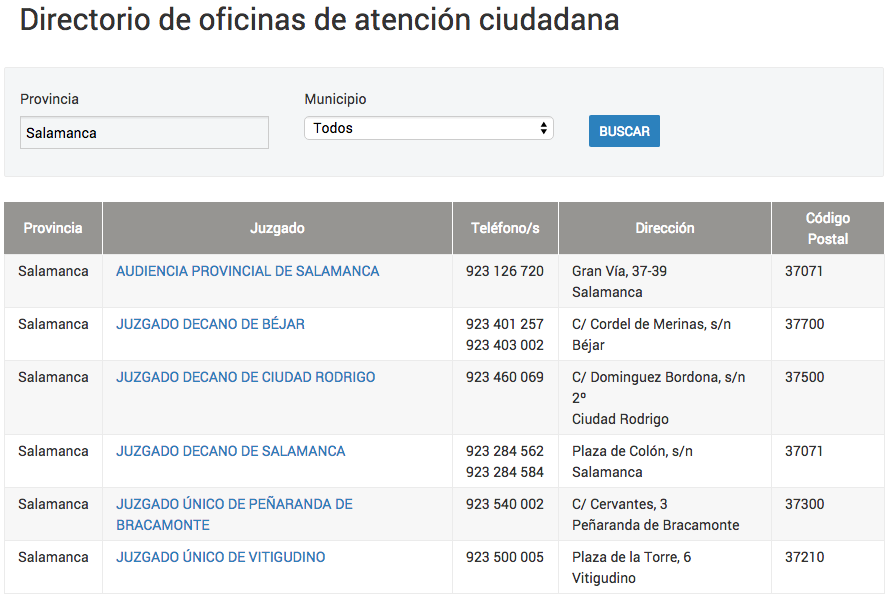 Oficinas Atención Ciudadana Salamanca