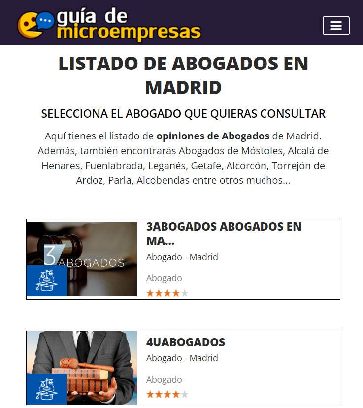 Abogados en Madrid Guia de Microempresas