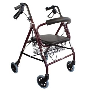 Andador plegable con frenos de maneta asiento con respaldo y cesta