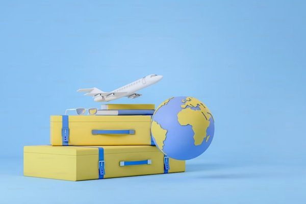Avión y bola del mundo