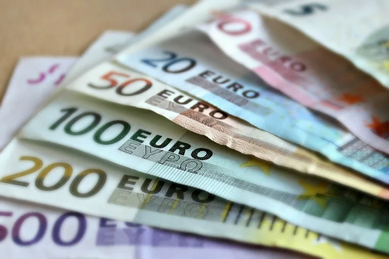 Billetes de euro en abanico