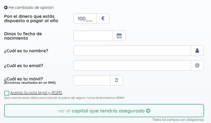 Calcular prima del seguro de vida