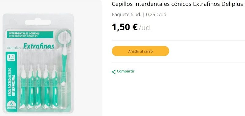 Cepillo interdental Mercadona marca Deliplus