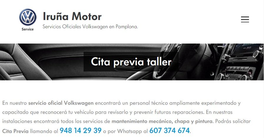 Cita Previa Taller Volkswagen Pamplona Iruña Motor