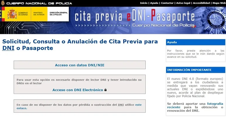 Cita previa DNI normal o electrónico Paso 2