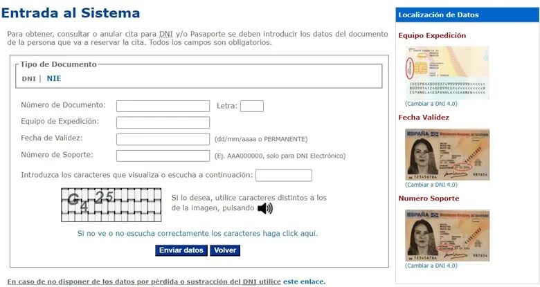 Cita previa DNI normal o electrónico Paso 3