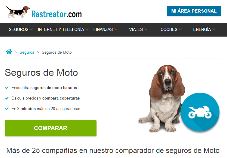 Comparador de seguros de moto rastreator