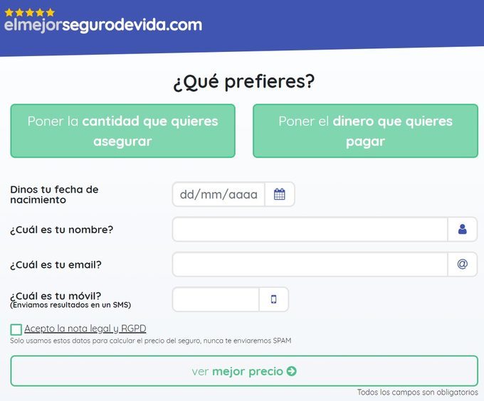 Comparador de seguros de vida