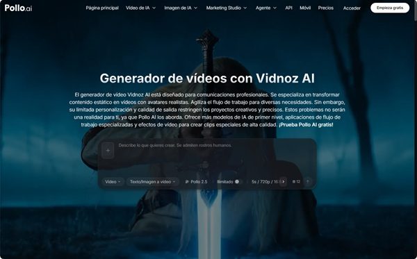 Convertir foto a video generativo online en la IA