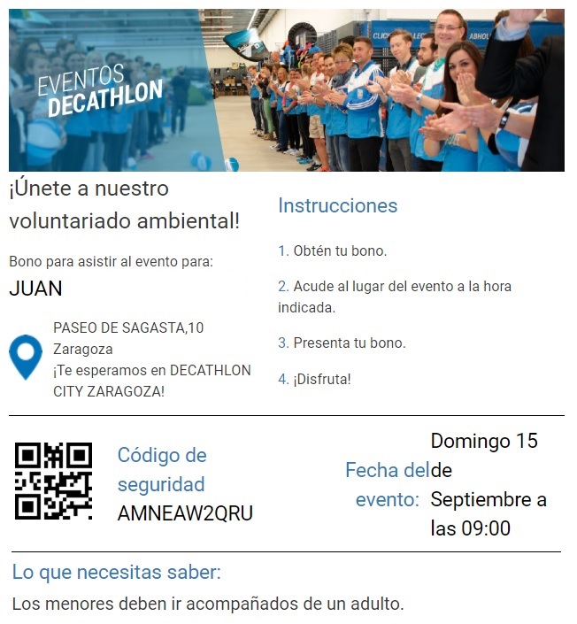 Decathlon mail confirmación