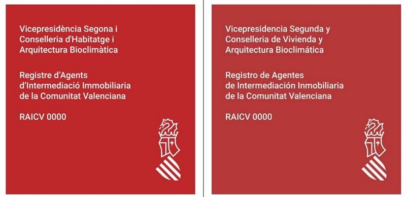 Distintivo Agentes de Intermediación Inmobiliarios Comunidad Valenciana