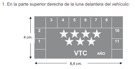 Distintivo VTC Comunidad de Madrid delantero