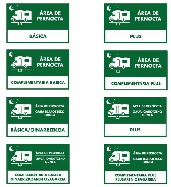 Distintivo áreas de pernocta de autocaravanas en Navarra