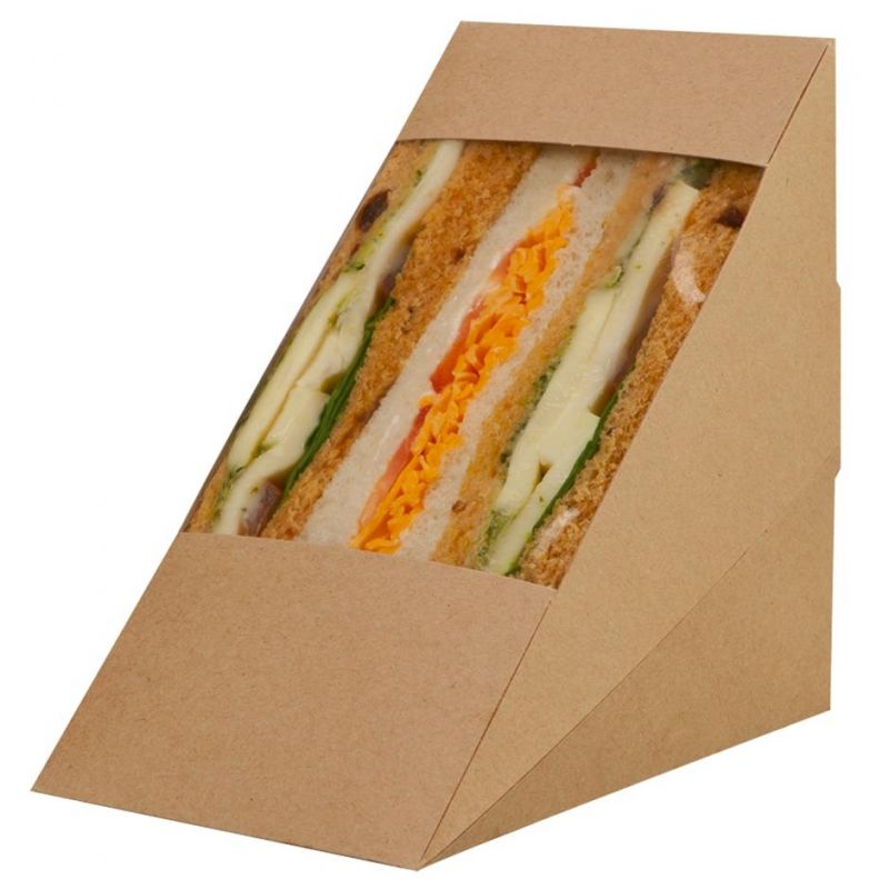 Envase de sandwich con ventana de celulosa grande