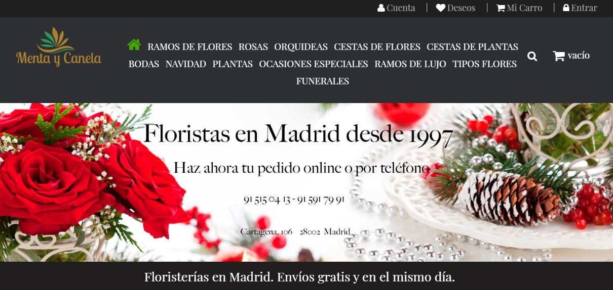 Floristería Menta y Canela homepage