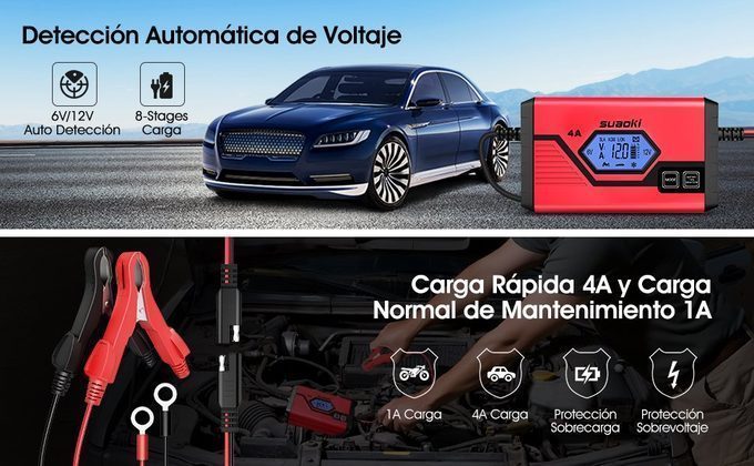 Funciones cargador de baterías
