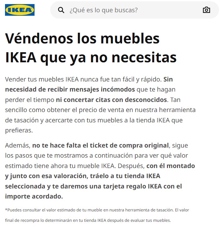 Ikea Circular Hub para vendedores