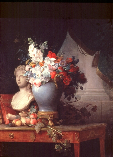 Jarrón con flores junto a un busto de Flora de Anne Vallayer-Coster (1774)