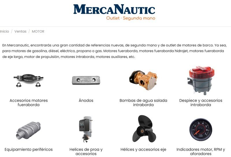 MercaNautic detalle sección Motores de embarcación