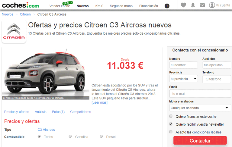 Ofertas y precios Citroen C3 Aircross nuevo