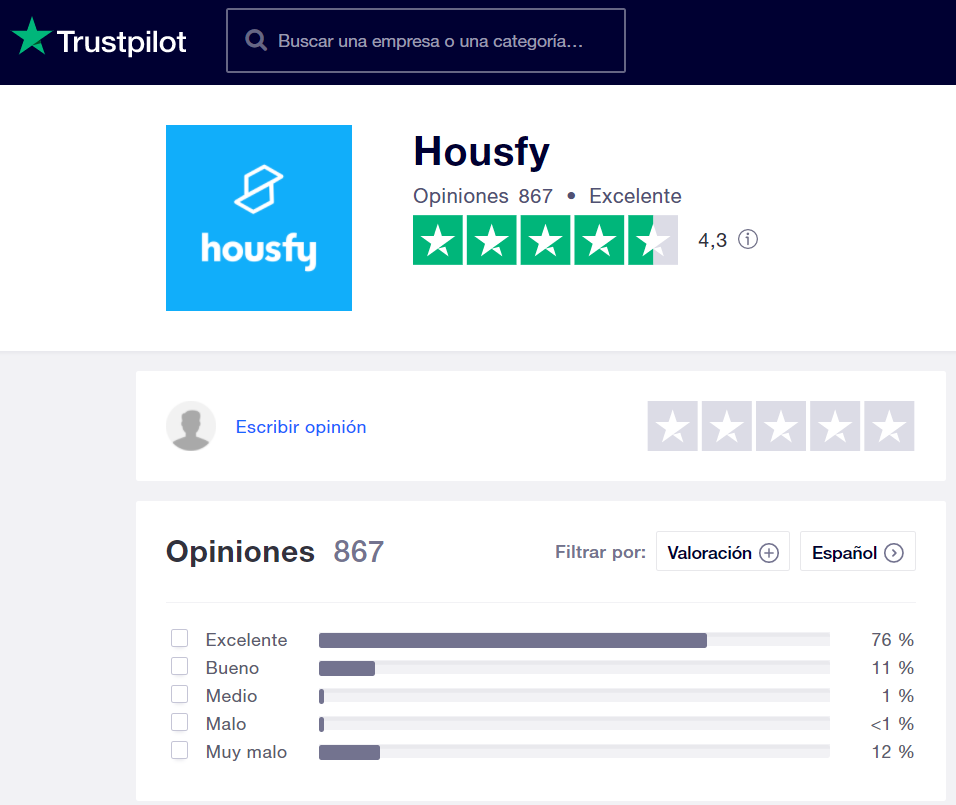 Opiniones Housfy Trustpilot