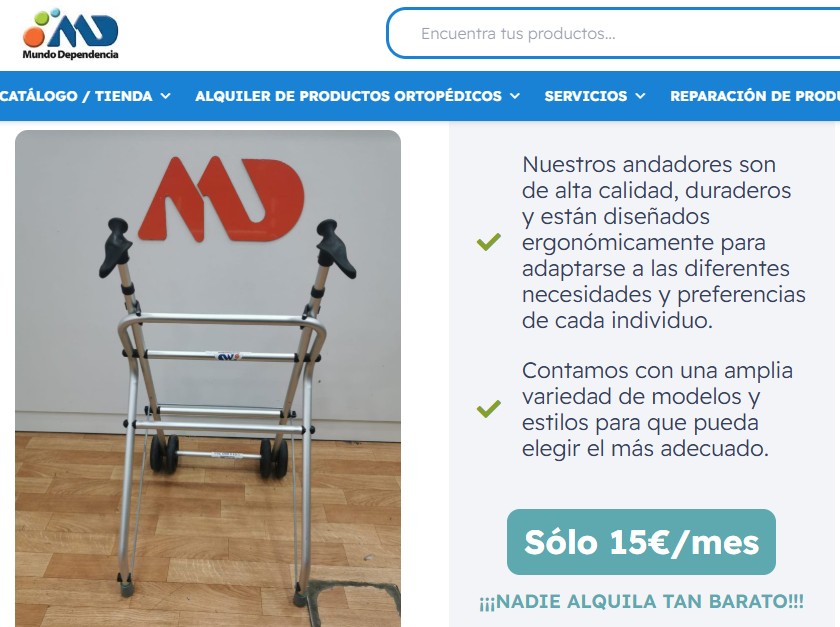 Ortopedia Mundo Dependencia alquiler de andador