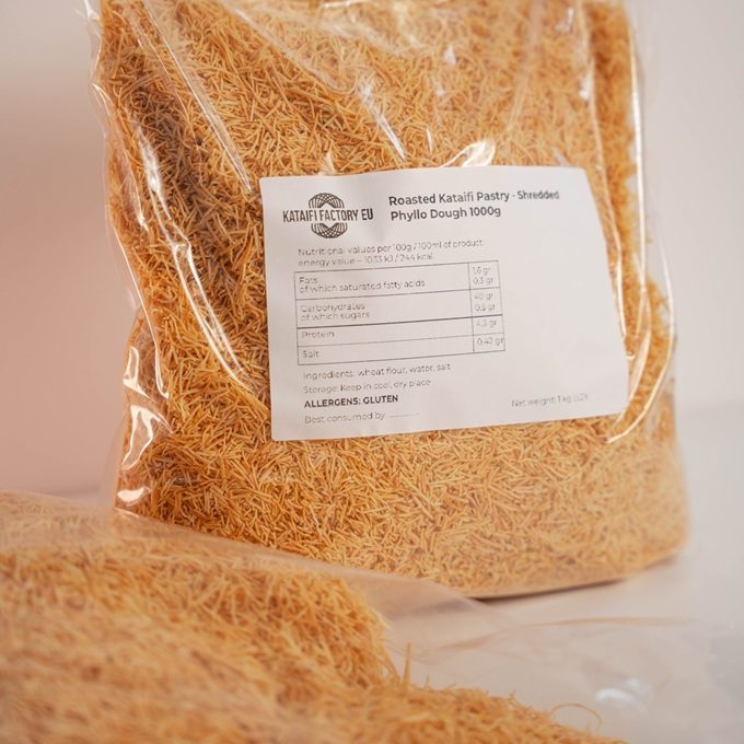 Pasta Kataifi Tostada en envase de 1 000 grm de Kataifi Factory UE
