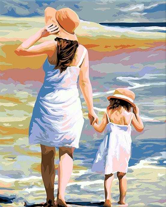 Pintar por numeros madre e hija de las manos (Fuente figuredart.es)