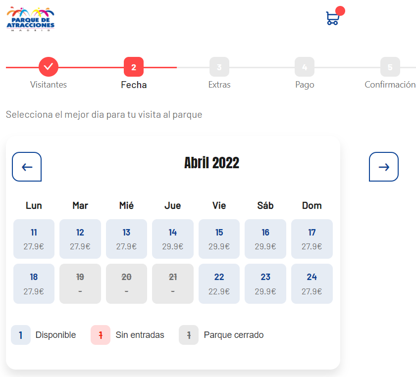 Precios dinámicos entradas parque de atracciones abril 2022