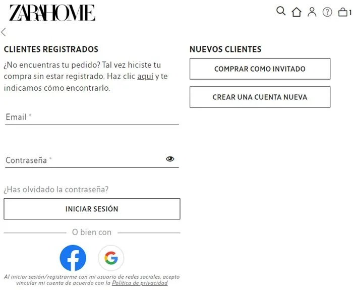 Registro Zara Home