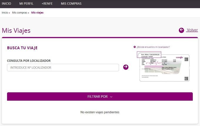Renfe Mis viajes
