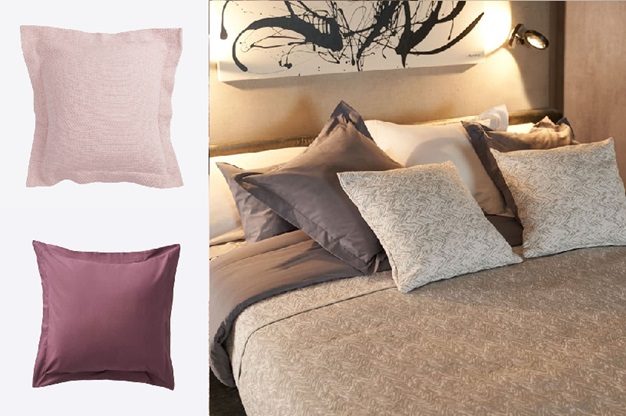 Ropa de cama magenta gris y rosa claro (La Mallorquina)