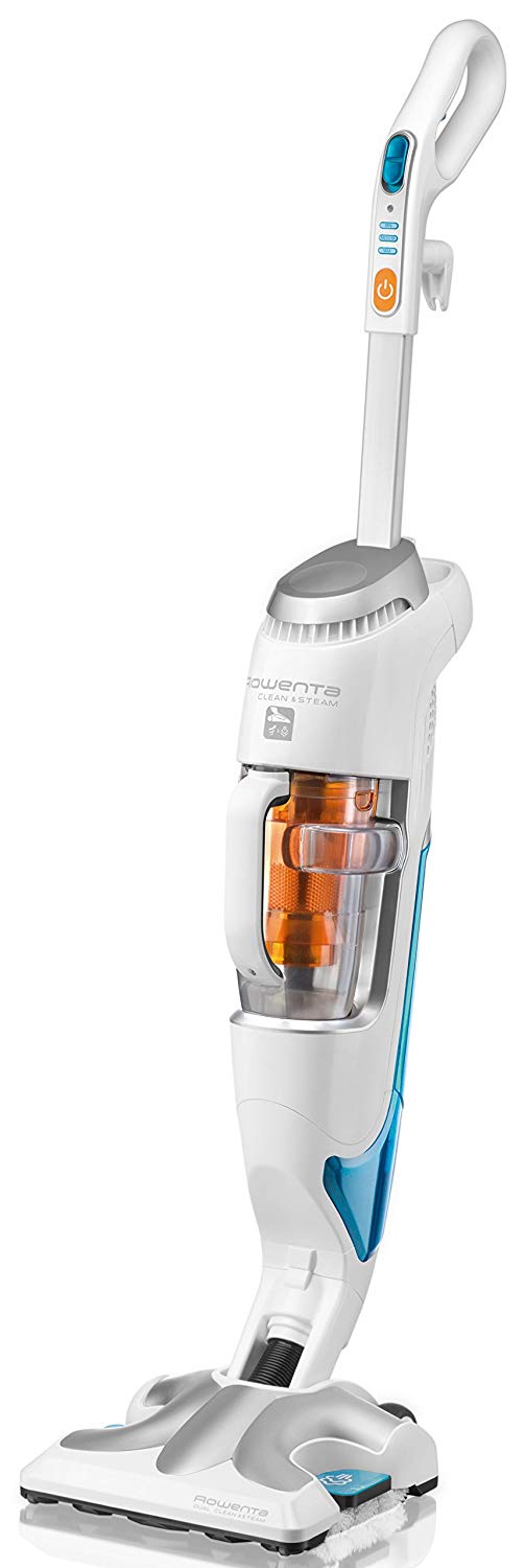 Rowenta Clean & Steam RY7557 Escoba 2 en 1, función aspiración, vapor con 3 posiciones, tecnología ciclónica, sin bolsa