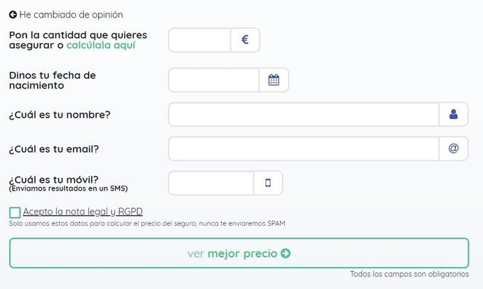 Seguro de vida cantidad a asegurar