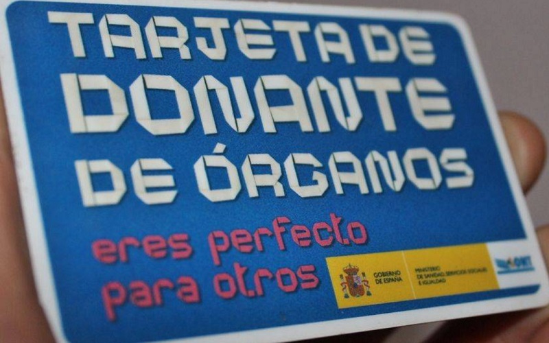 Tarjeta del donante de organos