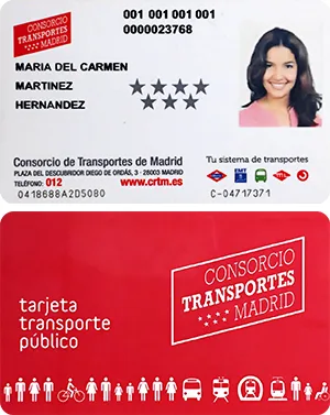 Tarjeta personal TTP de Metro de Madrid