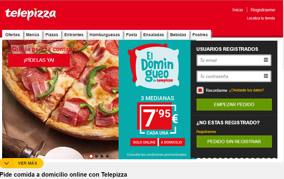Telepizza Home web España