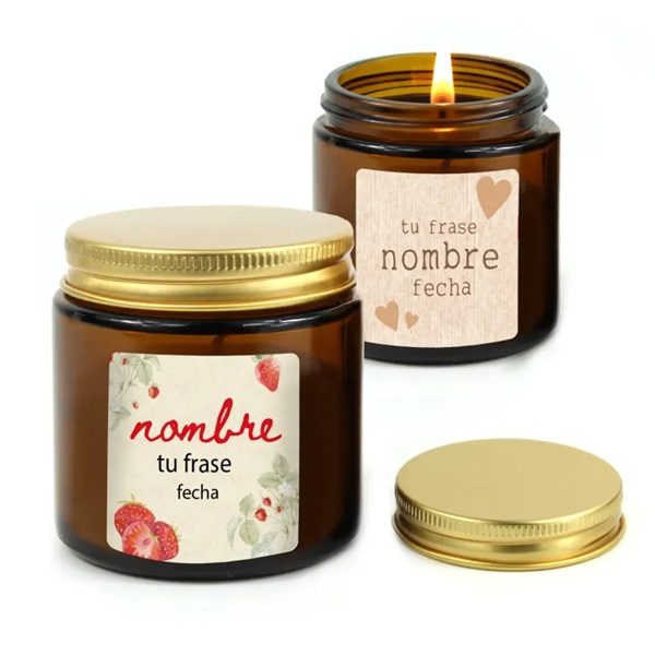 Vela aromatica personalizable para regalo de comunion de Fabricadelasuerte