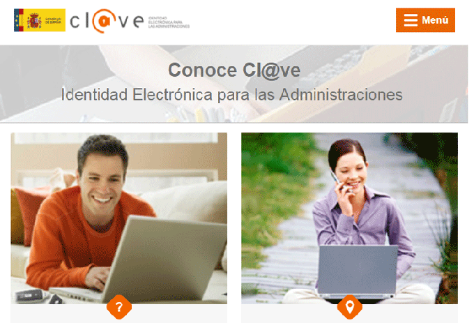 Web del sistema Cl@ave