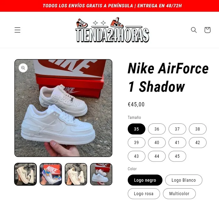Zapatillas Nike AirForce 1 Shadow replica por 45 euros 