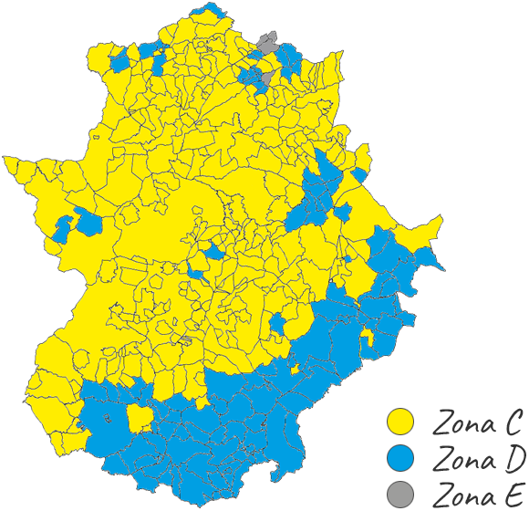 Zonas climaticas Extremadura bono social térmico