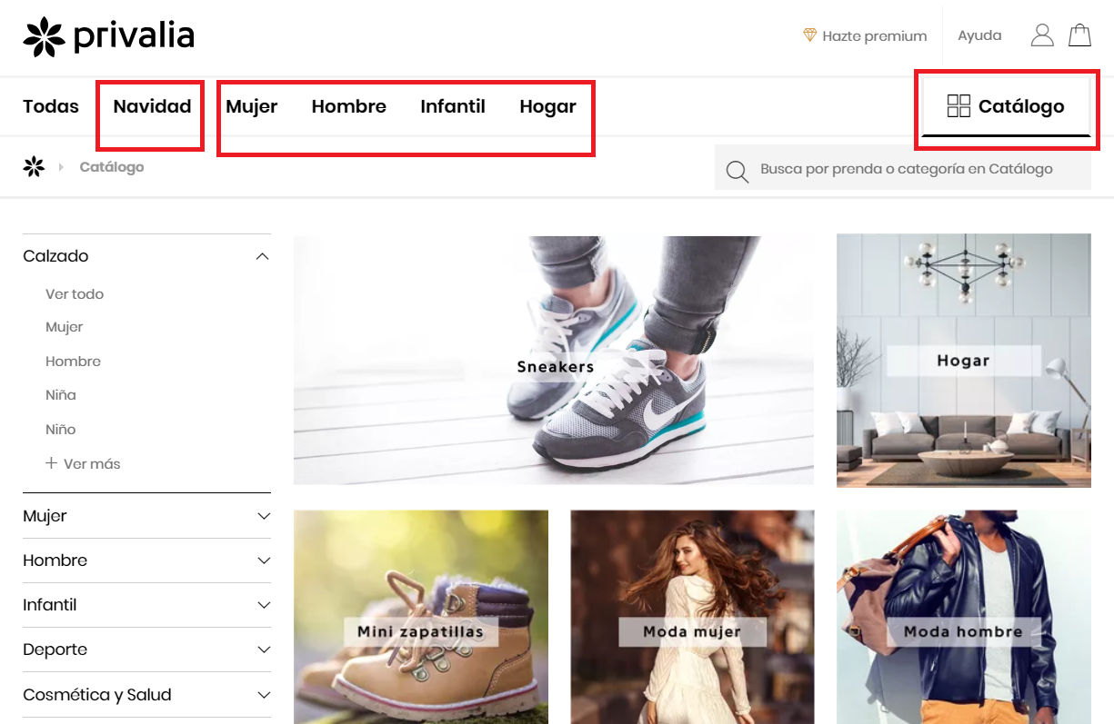 privalia españa catalogo