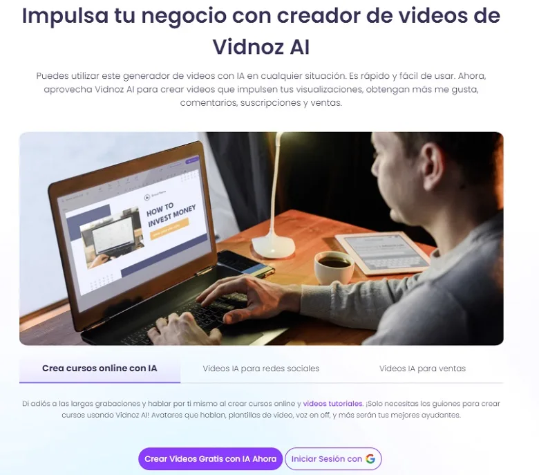 vidnoz.com creador de vídeo